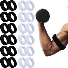 24 Pcs 1 Inch Bicep Bands for Football Youth Black and White