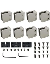 Glass Clamps 8PCS 1.8" Heavy Duty Square Glass Bracket Clamp Stainless Steel 316