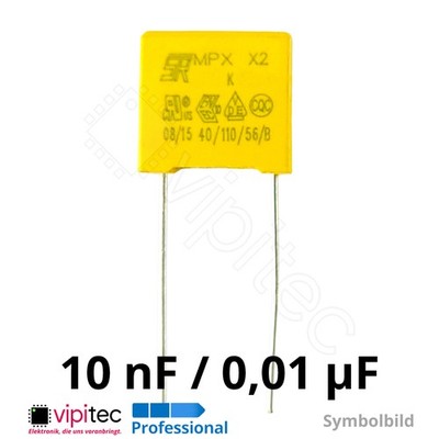 10nF MKP X2 Entstörkondensator ±10% 0,01µF uF 310V 13x11x5mm RM 10mm Kondensator