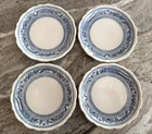 Syracuse China SY775 Withrop Blue Bands Eagle & Flag, Liberty - (4) BREAD PLATES