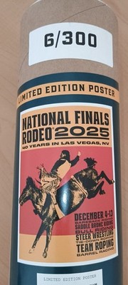 NFR 2025 Vegas Steer Bronc Bull Rare #6/300 Limited Rodeo Art Poster - 40 Years