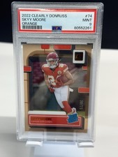 2022 Panini Clearly Donruss Rated Rookie Skyy Moore #74 Orange /75 (RC) PSA 9