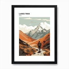 Lares Trek Peru 3 Hiking Trail Land Framed Wall Art Poster Canvas Print Picture