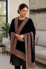 Beautiful embroidery work pakistani velvet shawl