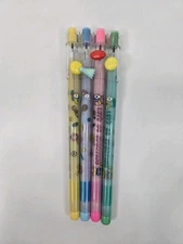 4 Vintage Bensia 80's Pop a Point Sports Pencils Non Sharpening Lead NOS Retro