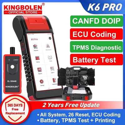 2026 KINGBOLEN K6 PRO ELITE OBD2 Scanner Diagnostic Tool Full System TPMS Coding