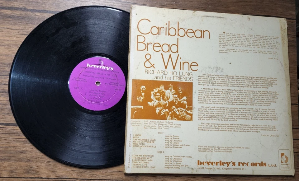 Richard Ho Lung & Friends "Caribbean Bread & Wine" Reggae LP Beverley's - Image 2 of 3