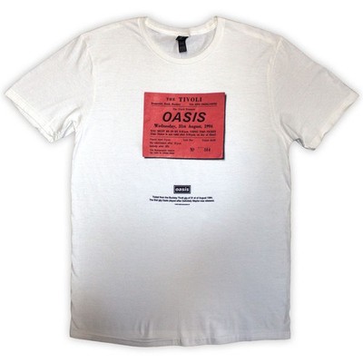 Oasis 'Definitely Maybe Ticket Stub' Weißes T-Shirt NEU