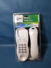 AT+T SEALED Design Line Telephone White #83054 10 Number Memory Desk / Wall