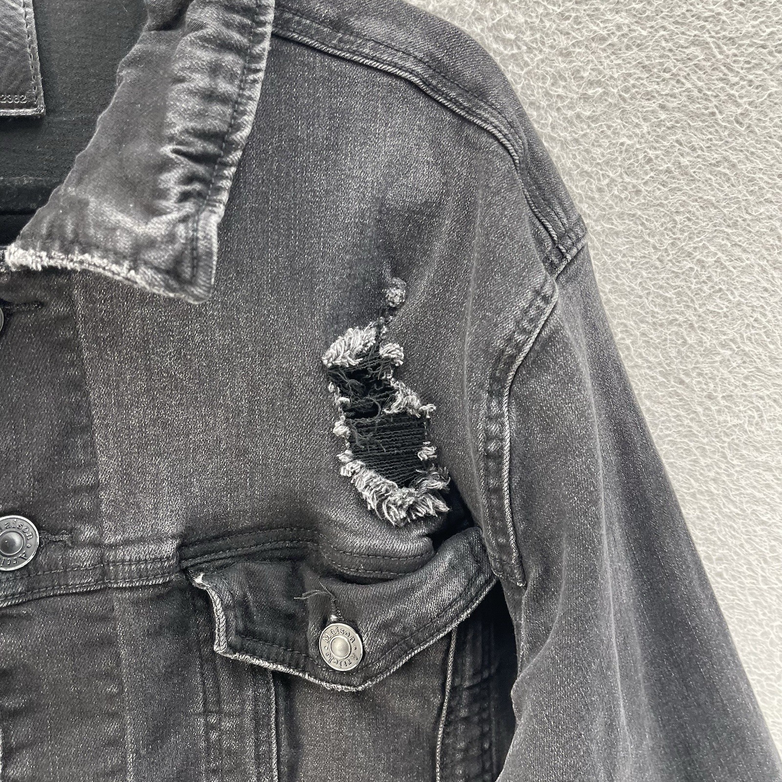 Maison Article Jacket Men Extra Large Black Denim… - image 7