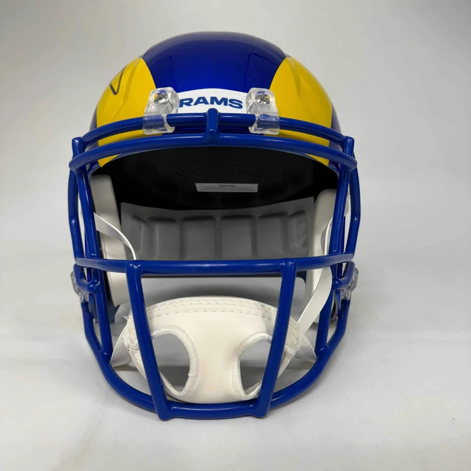 Casco de fútbol americano Beckett autografiado/firmado Aaron Donald Rams tamaño completo F/S certificado de autenticidad Foto 4 de 4