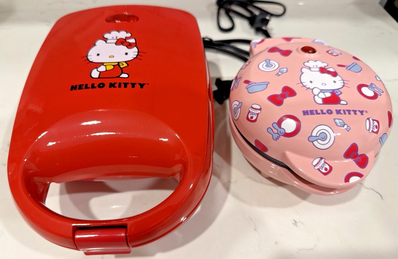 HELLO KITTY Sanrio Kitchen Appliance Bundle Waffle Maker + Grilled Cheese Press