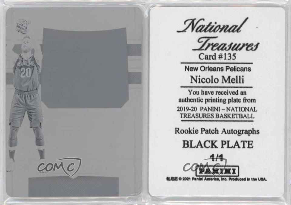 2019 Panini National Treasures Patch 1/1 Nicolo Melli #135 Rookie Auto RC 0zu6 - Image 3 of 3