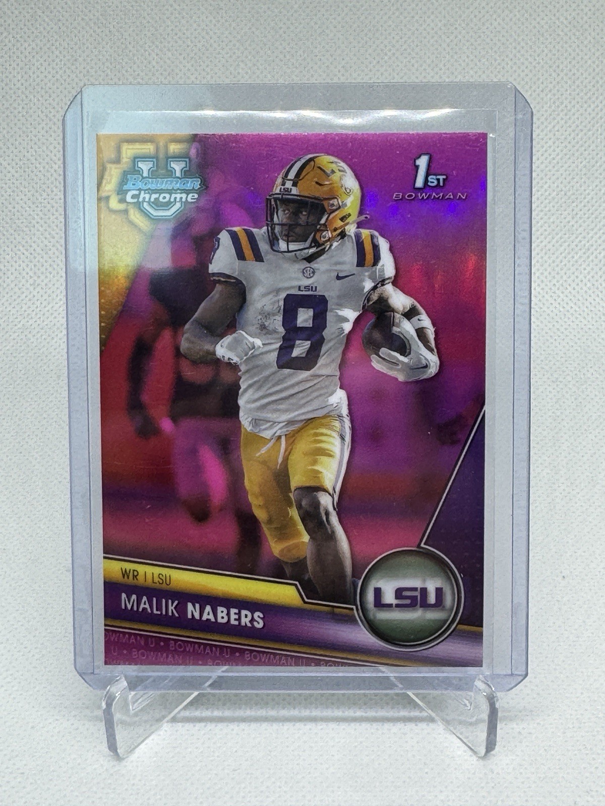2023 Bowman University Chrome - Malik Nabers #74 Pink Refractor (RC)