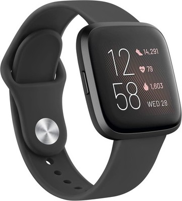 Classic Soft Silicone Bands for Fitbit Versa 2 / SE, Replacement Straps in Black