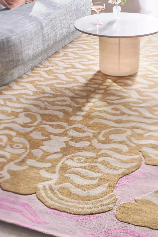 Anthropologie Tiger Handmade Tufted Wool Area Rug for living room office etc. - Image 2 of 3