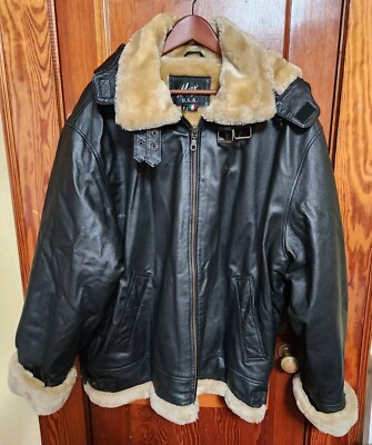 Vintage MAX USA Genuine Italian Leather Mens Jacket 3X Aviator