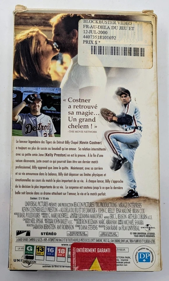 Au-Dela du jeu de l'amour VHS (1999) - NTSC - French - Good (Tested) - Image 2 of 4