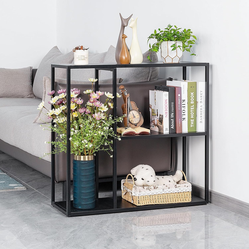 Console Table, Narrow Entryway Table, 3 Tier Metal Hallway Table, 9.8''Dx31.5''W - Picture 2 of 7