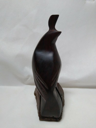 Vintage MCM Teakholz Holz handgefertigt geschnitzt Wachtel Vogel Kunst Statue Figur - Bild 3 von 11