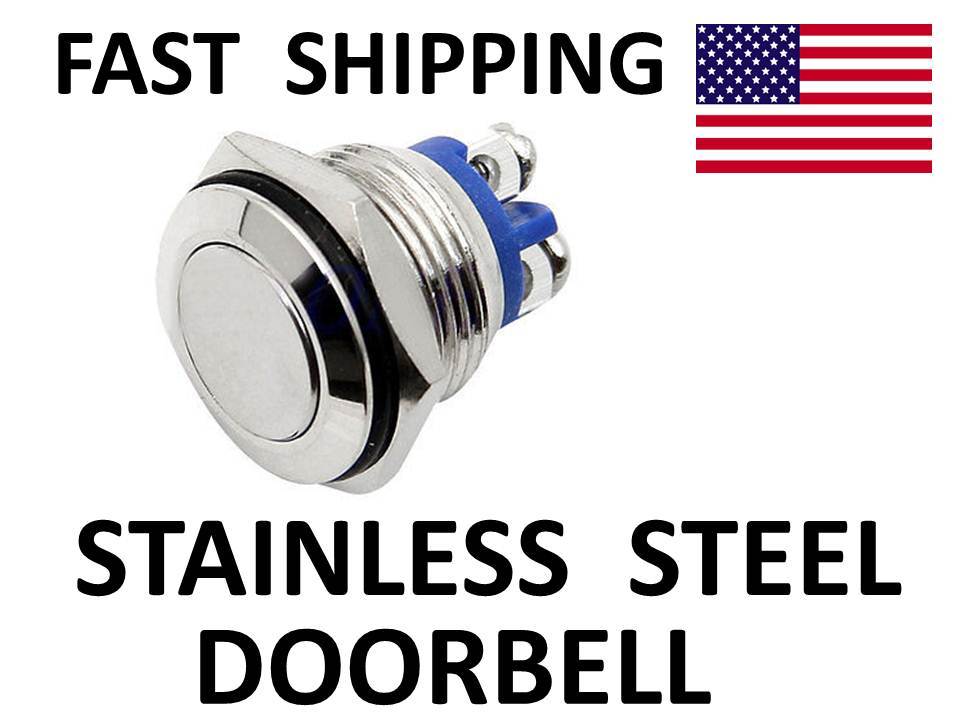 SS - Stainless Steel - Outdoor DOORBELL Switch - Door BELL - POLISHED ac dc