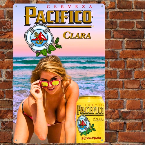 Pacifico Clara Beer Vintage Style Metal Bar Sign Man Cave Bar Pub Collectible