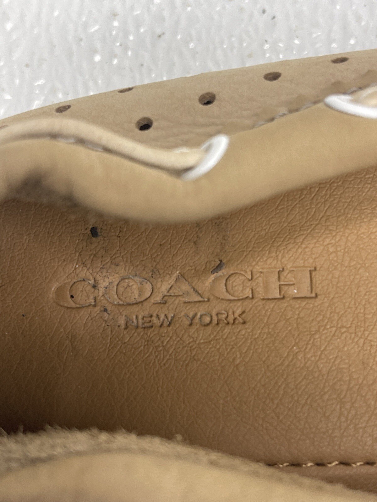 Coach Womens Size 6.5 Shoes Driver Flats Nadia Cream … Gem