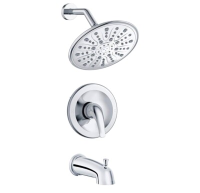 EMBATHER Shower Faucet Kit With 9  Shower Head In Polished Chrome
