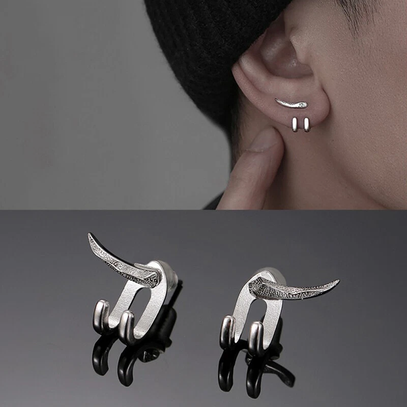 New Punk Earring For Men Detachable Dual Purpose Stud Earrings Prong Ear Charzk