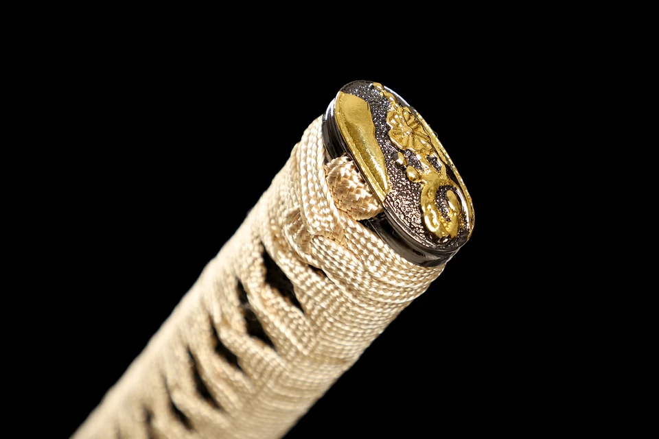 Espada samurai japonesa dragón dorado tradicional hecha a mano Katana de acero al carbono Foto 3 de 4