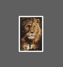 Jesus Lion Sticker Cross Faith Waterproof 