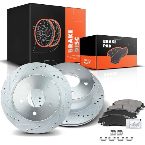 Rear Drilled Brake Rotors & Brake Pads for Chevy Blazer S10 GMC Jimmy