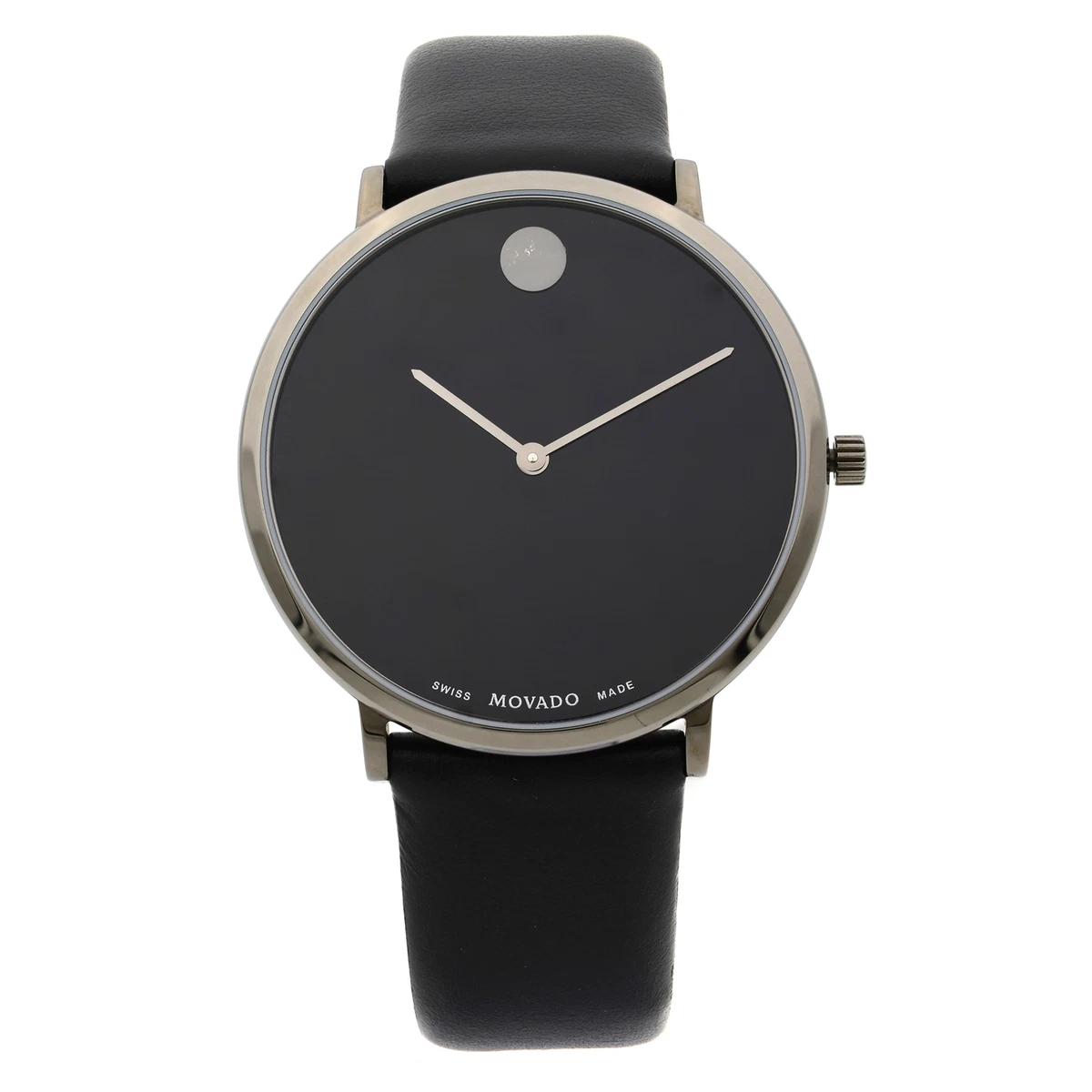 Movado Modern 47 Ultra Slim Black Leather Strap Quartz Ladies