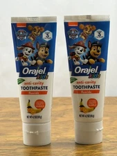 Two Orajel Paw Patrol Anticavity Fluoride Toothpaste Fruity Bubble  4.2 Fl Oz