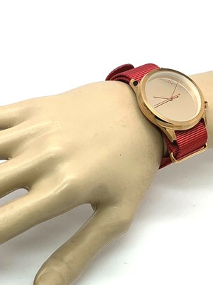 1: Face Mirror Dial Women\'s Watch Quartz Rose Gold Tone Red Nylon Strap 40mm 1: Face Rose Gold Tone Case 39.5mm Red Nylon Strap Quartz  main image 4