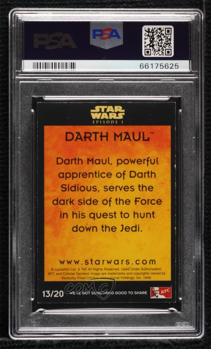 1999 KFC Star Wars Episode 1 UK Darth Maul #13 PSA 7 0b3o - Picture 2 of 3