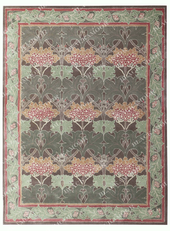 William Morris Cecil Green Handmade Tufted Woolen Without - Image 3 of 4