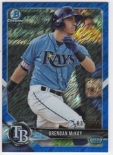BRENDAN McKAY 2018 Bowman Chrome Prospects BLUE SHIMMER REFRACTOR #035/150-