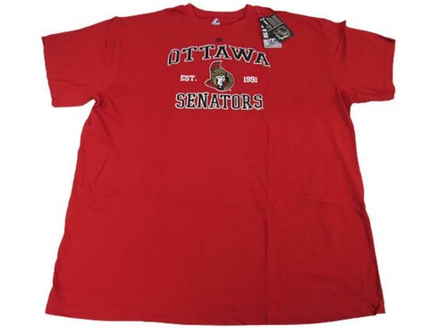 New Ottawa Senators Mens Sizes 3XL-4XL-5XL-6XL Red Majestic Shirt - Picture 1 of 5