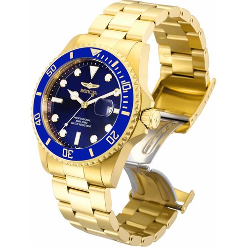 Invicta Men's Watch Pro Diver Quartz Blue Dial Yellow Gold Steel Bracelet 33270 - Bild 3 von 4