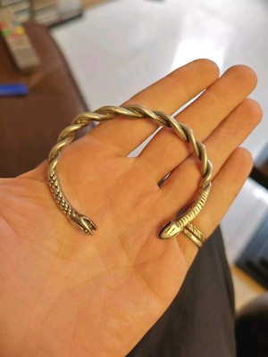 Bracelet Serpent Argent Massif 916 - Vintage Rare Circa 1910 - Marque K THAMAR