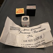 Vintage 8x Magnifier Achromatic MeasureType Sizes Finder a Scale Lens by Gebel