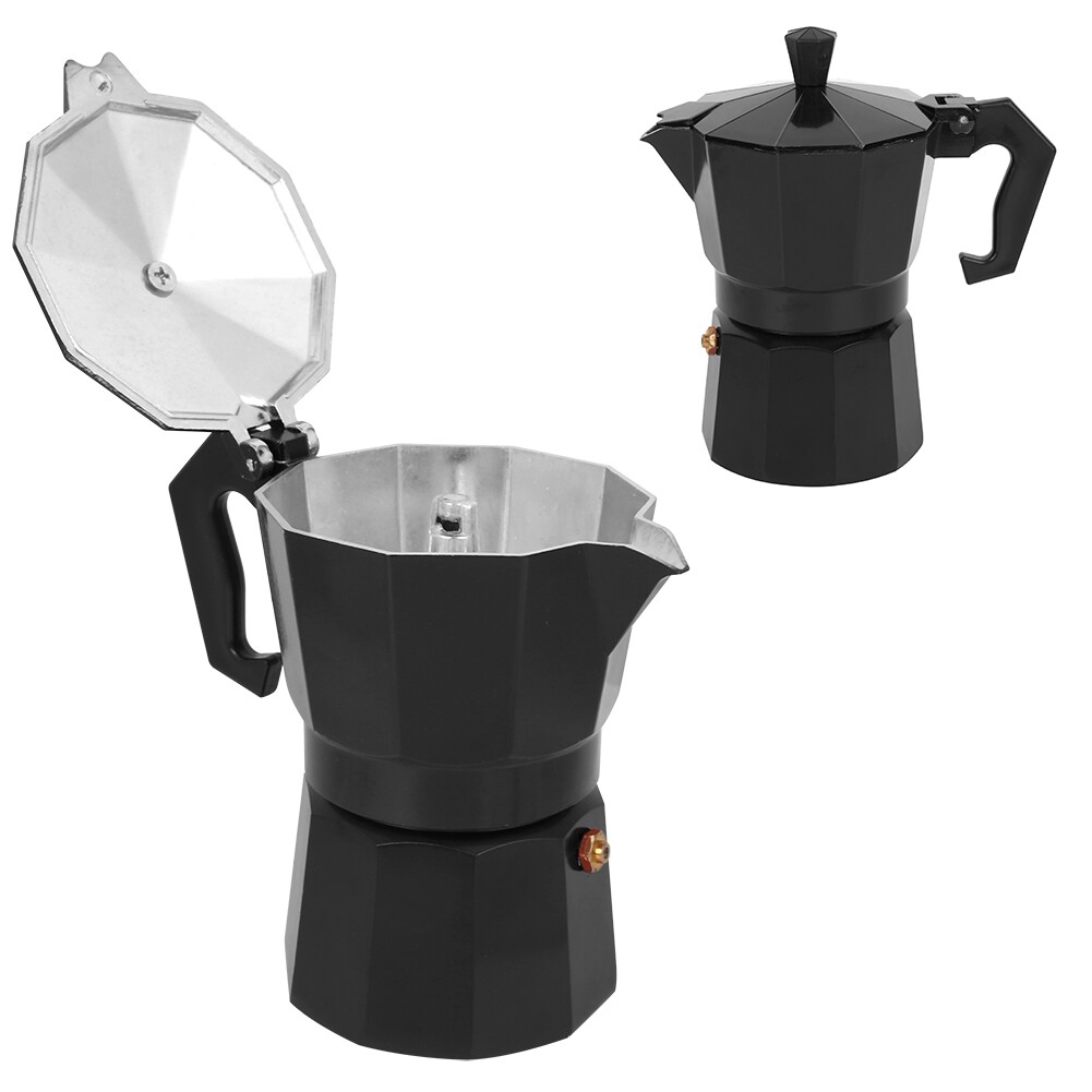 (Black) Stovetop Maker Moka Pot 150ml 3Cup Aluminum Coffee Maker eBay