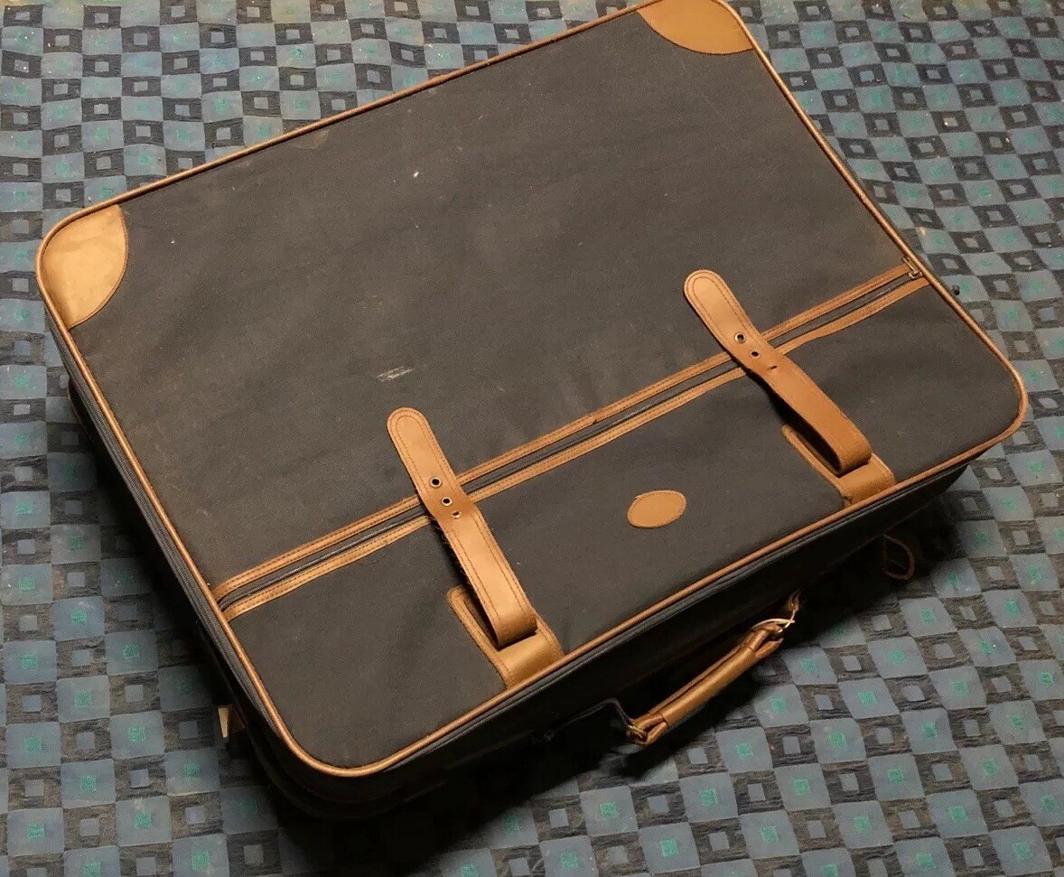 Vintage Retro Blue Fabric Suitcase H 24 L 80 W 57 Cm #91 | eBay