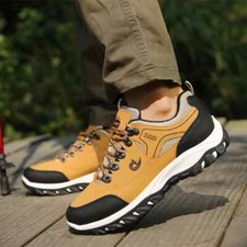 Men's Hiking Shoes Waterproof Leather Outdoor PU Shoes Wear-resistant Men