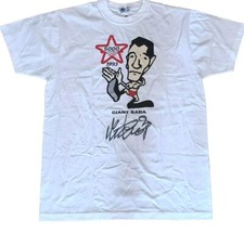 NOS Vintage 1993 signed Giant Baba All Japan Pro Wrestling Shirt M 90s puroresu
