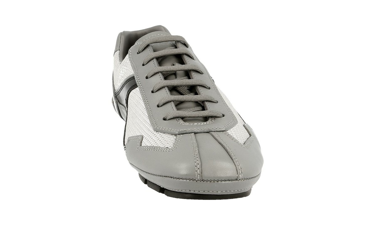 prada archive monte-calro kahki×grey AUTH PRADA MONTE CARLO SNEAKERS SHOES 4E2791 GREY LEATHER US