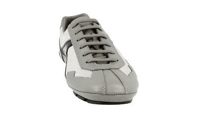 AUTH PRADA MONTE CARLO SNEAKERS SHOES 4E2791 GREY LEATHER US