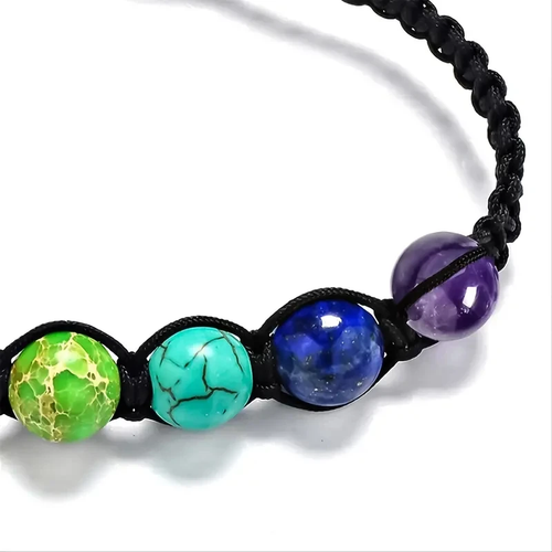 Pulsera Proteccion de la Suerte de 7 chakras Piedras Naturales Curativa Amuleto - Picture 8 of 20