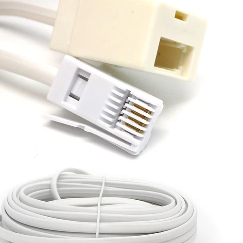 UK Male to UK Female BT Telephone Extension Cable Lead 2m - 30m